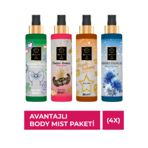Simpak Beauty & You Body Mist 4’lü Set – Gizemli Neşe + Sihirli Ferahlık + Fantezi Aroması + Masalsı Dokunuş (4 x 250 ml)