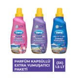 Simpak 3’lü Parfüm Kapsüllü Ekstra Çamaşır Yumuşatıcı Seti 1.5 lt x 3 (Lavanta + Bahar Çiçeği + Okyanus)