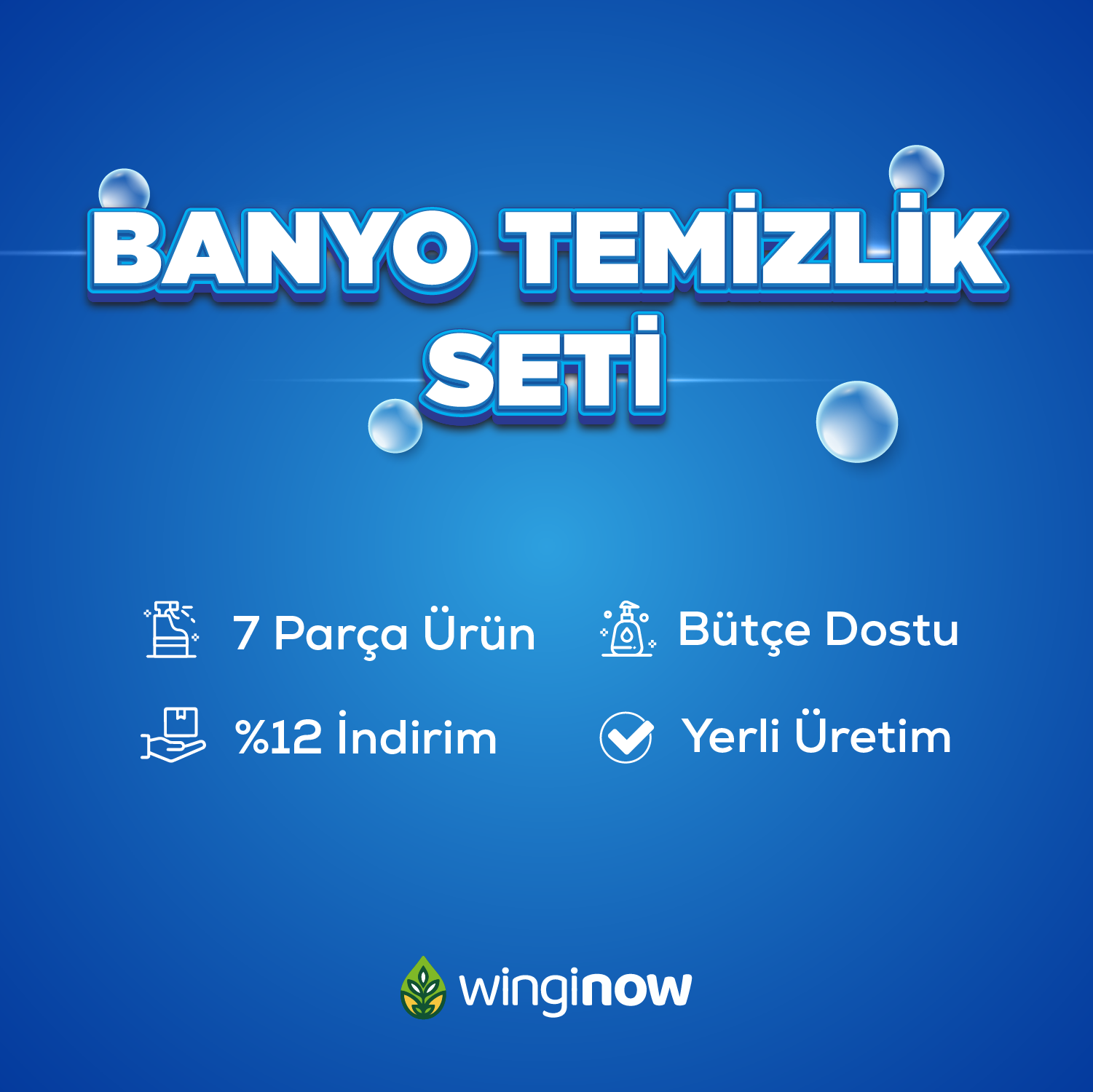 Avantajlı Banyo Temizlik Paketi- 7'li Temizlik Seti 1 Avantajlı Banyo Temizlik Paketi- 7'li Temizlik Seti