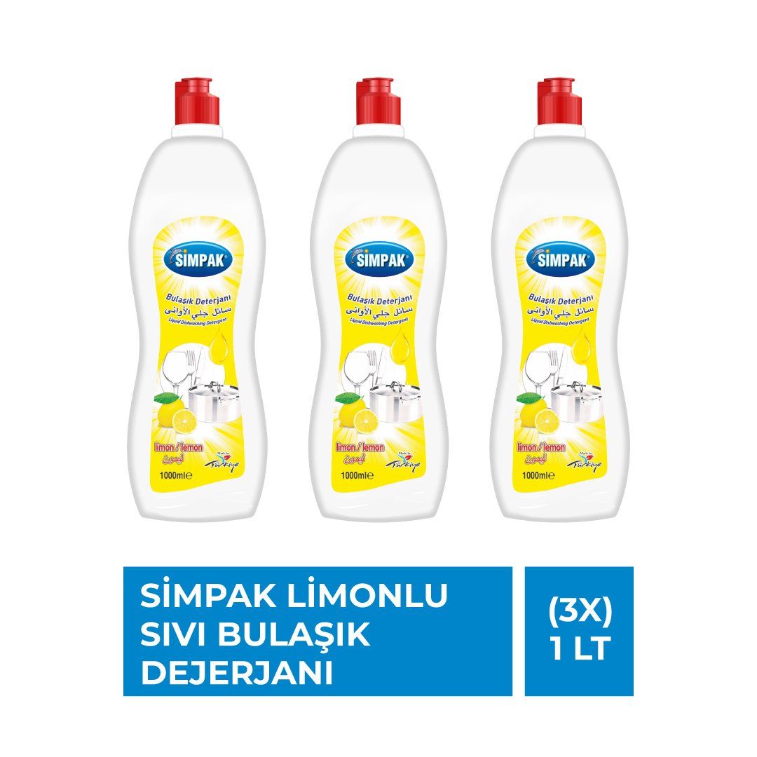 Simpak Bulaşık Deterjanı Limon 1 L – 3’lü Ekonomik Set 1 Simpak Bulaşık Deterjanı Limon 1 L – 3’lü Ekonomik Set