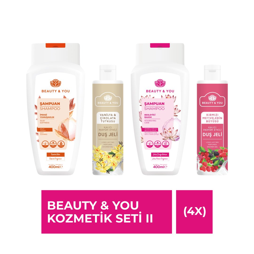 Simpak Beauty & You 4’lü Kozmetik Seti | 2 Şampuan + 2 Duş Jeli 1 Simpak Beauty & You 4’lü Kozmetik Seti | 2 Şampuan + 2 Duş Jeli