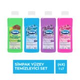 Simpak Yüzey Temizleyici 1 L x 4’lü Karma Set | Çam + Çiçekli + Lavanta + Okyanus